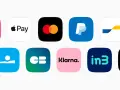 Ikony popularnych usług płatniczych i e-wallet: Apple Pay, PayPal, Klarna, Google Pay, Mastercard. To cyfrowe rozwiązania dla wygodnych transakcji.