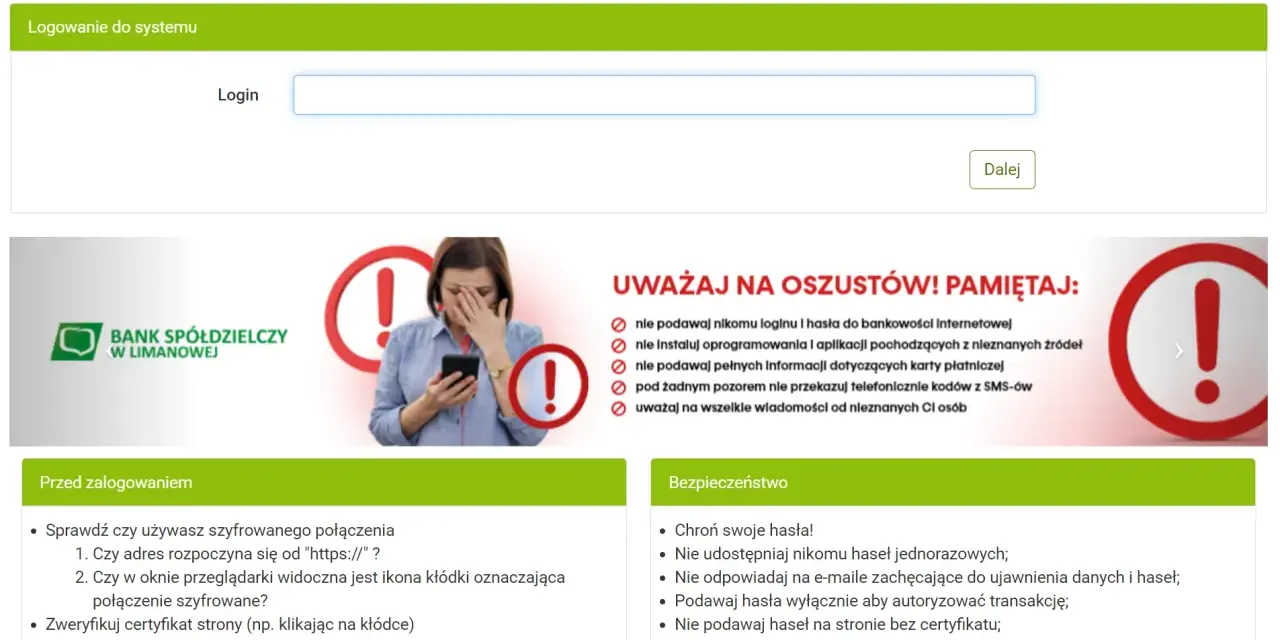 Strona logowania do banku. Pamiętaj o bezpieczeństwie, aby uniknąć problemów ze zmianą nazwiska w banku.