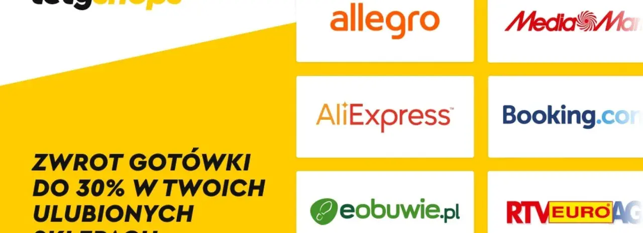 Zwrot gotówki do 30% w ulubionych sklepach. Czy Letyshops jest darmowy? Sprawdź! Allegro, AliExpress, Media Markt, Booking.com, eobuwie.pl, RTV EURO AGD.