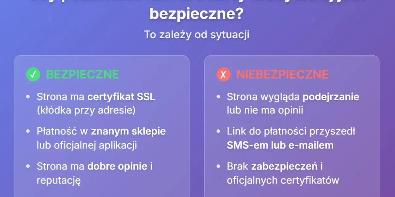 Bezpieczne i niebezpieczne sytuacje przy podawaniu numeru karty. Sprawdź, czy numer karty jest bezpieczny.