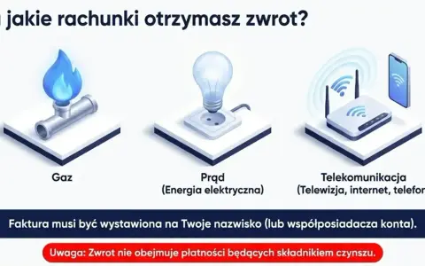 Santander zwrot za rachunki: gaz, prąd i telekomunikację. Faktura musi być na Twoje nazwisko.