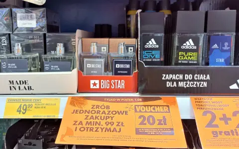 Perfumy w Biedronce: męskie wody toaletowe Made in Lab, Big Star i Adidas. Promocja 2+2 gratis na perfumy.