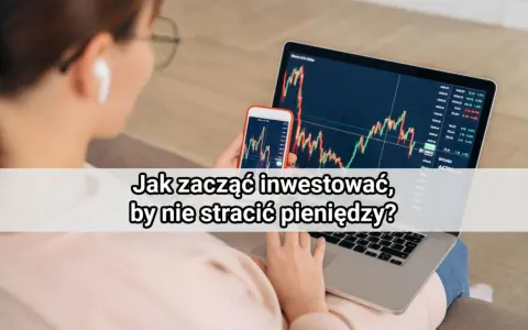 Kobieta analizuje wykresy na laptopie i telefonie, ucząc się inwestowania pieniędzy dla początkujących.
