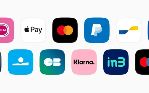 Ikony popularnych usług płatniczych i e-wallet: Apple Pay, PayPal, Klarna, Google Pay, Mastercard. To cyfrowe rozwiązania dla wygodnych transakcji.
