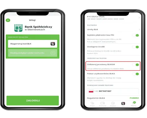 Ustaw opcję "Odbieraj przelewy BLIKIEM", aby łatwo odbierać przelewy na telefon BLIK.