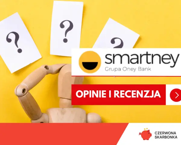 Drewniany manekin z pytajnikami zastanawia się nad ofertą smartney.pl. Opinie i recenzja.
