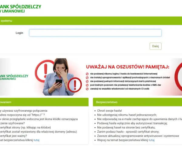 Strona logowania do banku. Pamiętaj o bezpieczeństwie, aby uniknąć problemów ze zmianą nazwiska w banku.