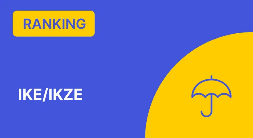 Ranking IKE/IKZE. Odkryj najlepsze ikze i zabezpiecz swoją przyszłość. Parasolka symbolizuje ochronę.
