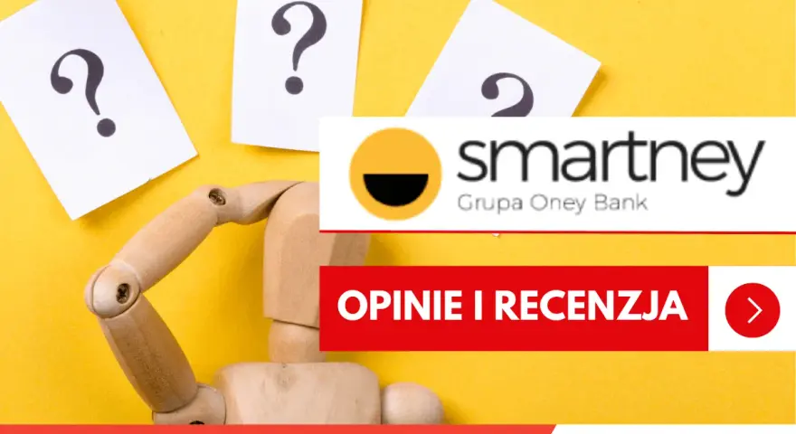 Drewniany manekin z pytajnikami zastanawia się nad ofertą smartney.pl. Opinie i recenzja.