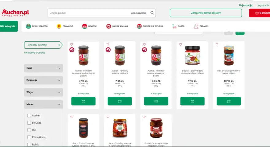 Auchan.pl: pomidory suszone w promocji, szukaj okazji jak auchan kupon rabatowy 20 zł.