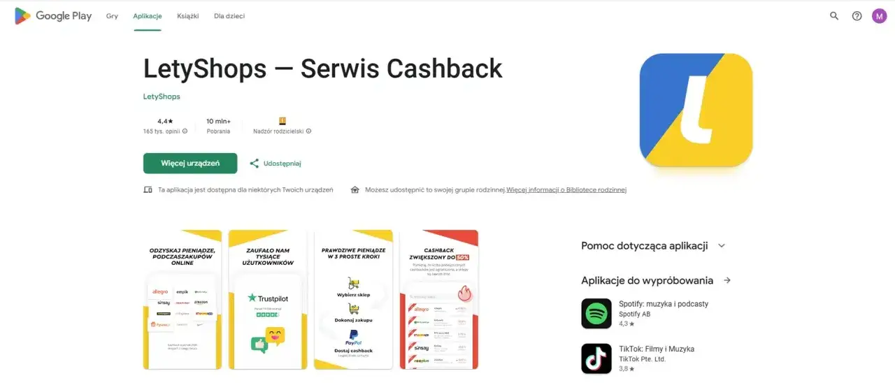 LetyShops – serwis cashback, który pozwala odzyskać pieniądze podczas zakupów online.