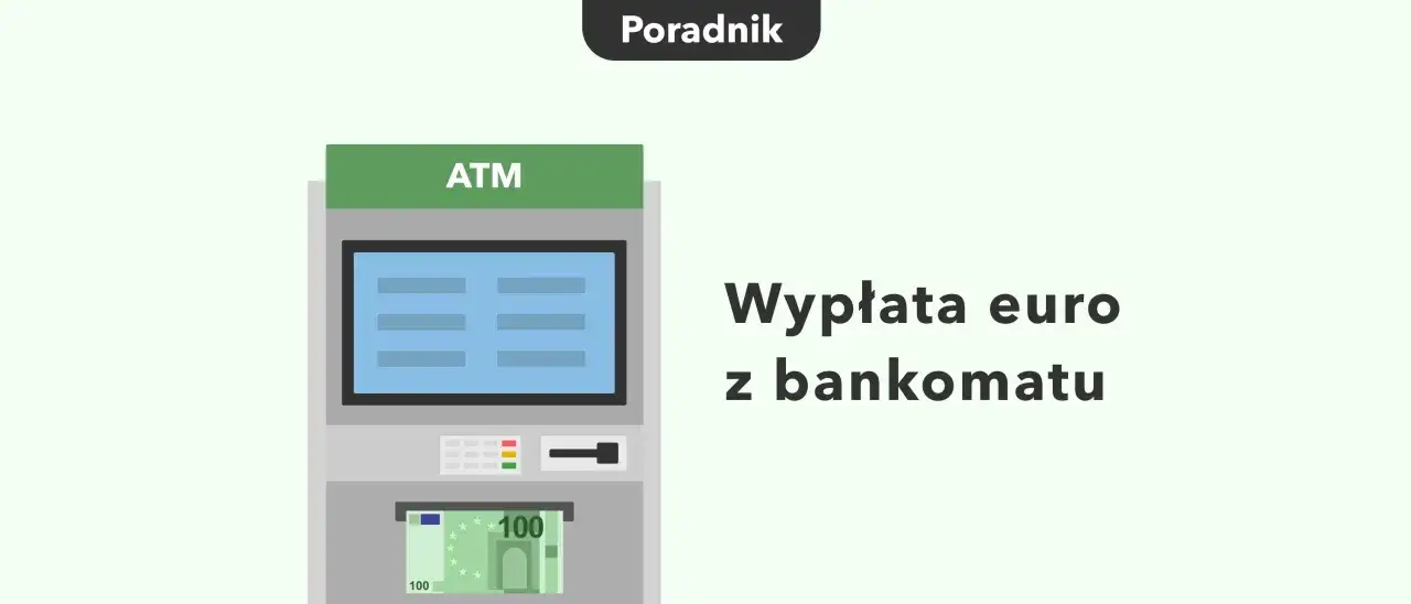 Bankomat PKO BP gotowy do wypłaty euro. Wystarczy włożyć kartę i wybrać kwotę.