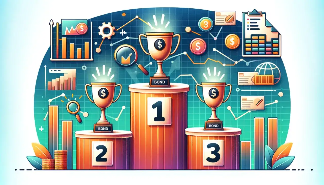 Ranking najlepszych inwestycji kr&oacute;tkoterminowych: puchary dla obligacji, wykresy i monety.