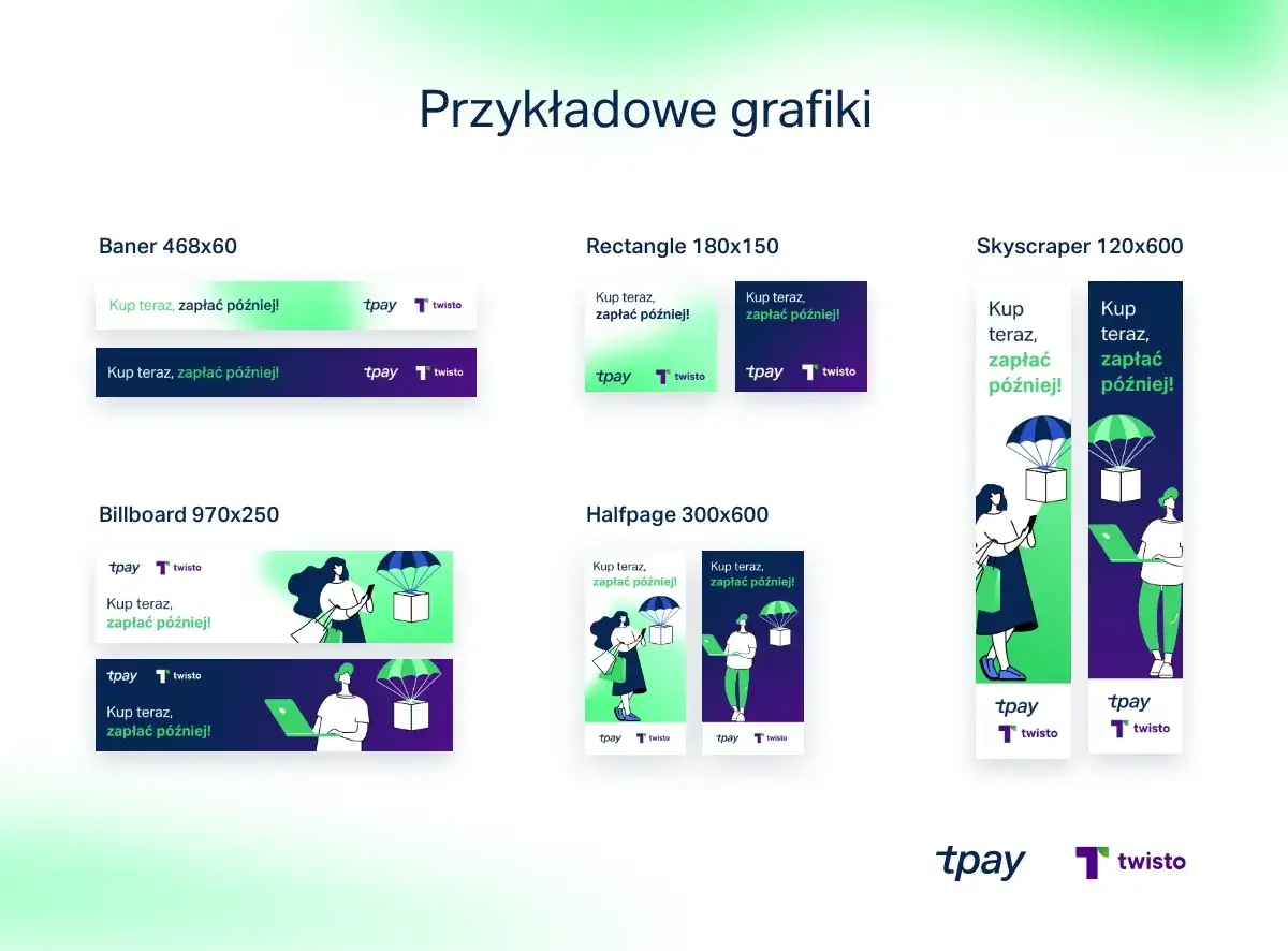 Przykładowe grafiki reklamowe z hasłem 