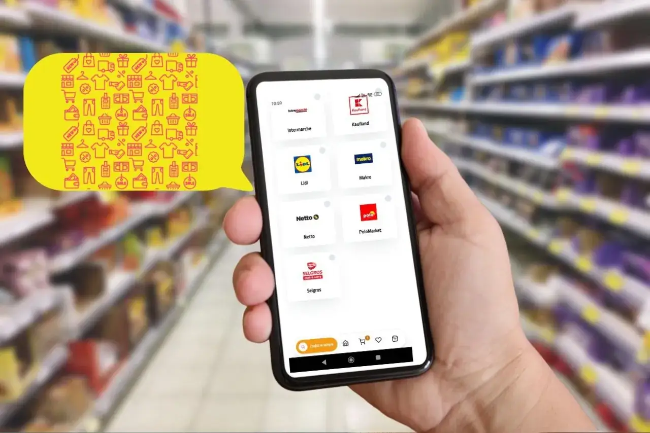 Gfk moje zakupy: aplikacja z logotypami sklepów jak Kaufland, Lidl, Makro, Netto, PoloMarket, Selgros.