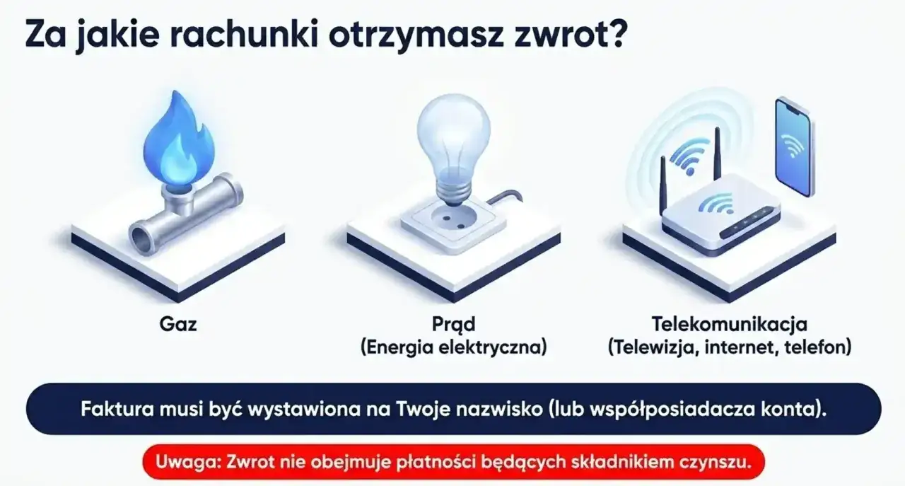 Santander zwrot za rachunki: gaz, prąd i telekomunikację. Faktura na Twoje nazwisko.