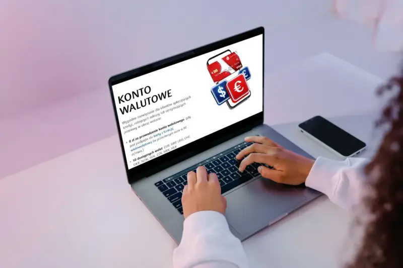 PKO BP: konto walutowe z kartą wielowalutową ułatwia wypłatę euro w oddziale i zakupy.